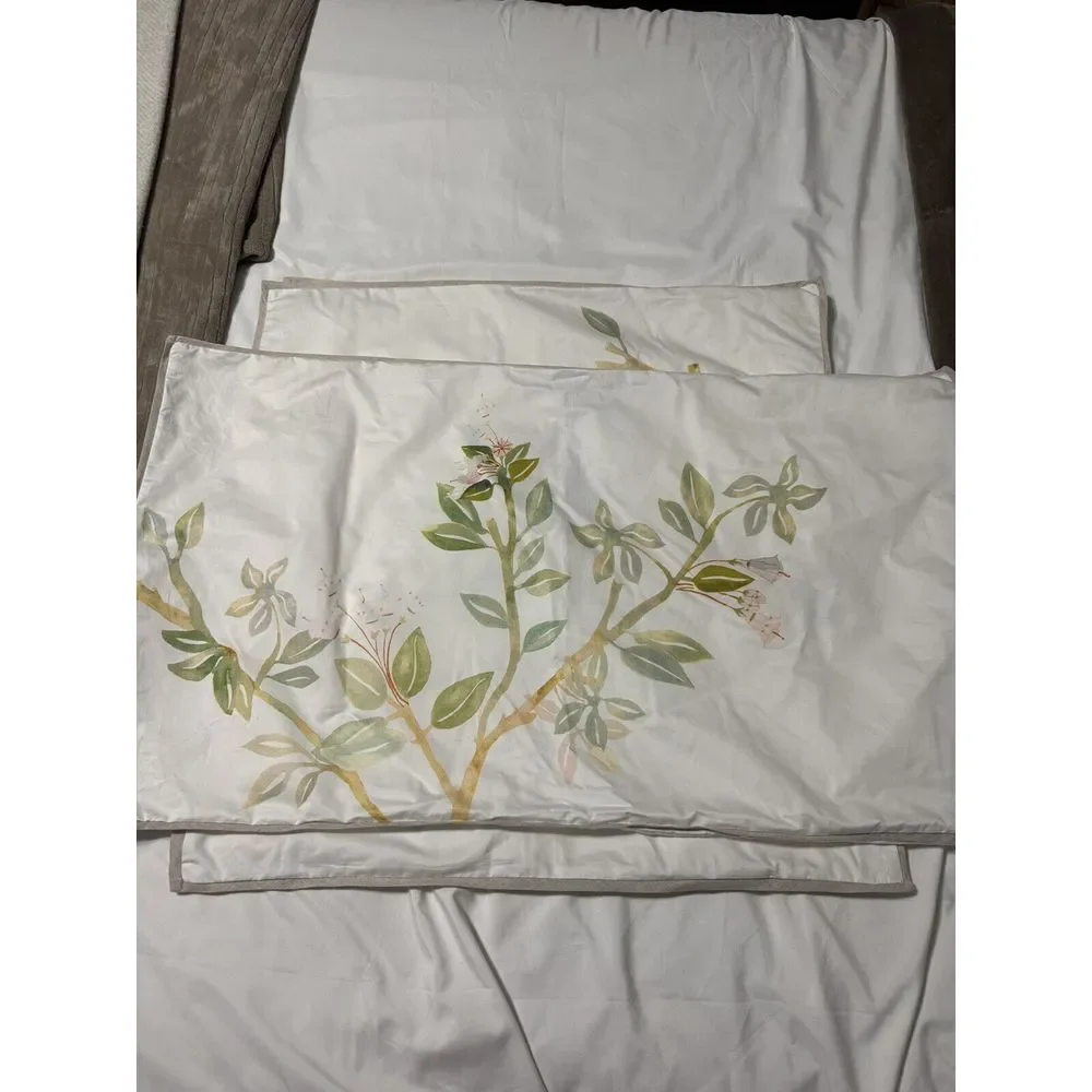 Anthropologie Shelley Hesse Pillow Sham Bundle of 3‎ Birds Nature Watercolor
